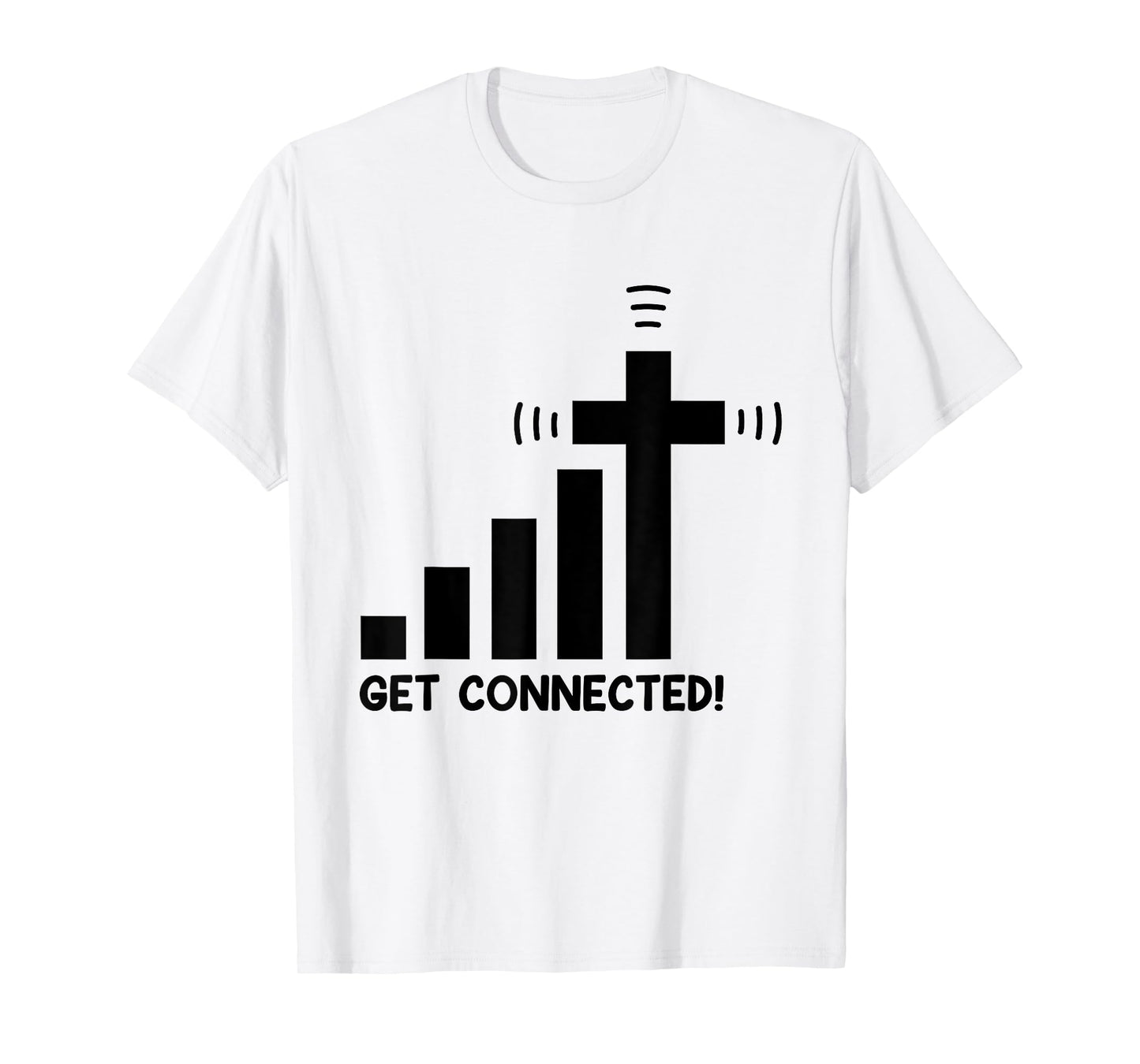Funny Get Connected Jesus Christ Christian Faith in God Mens T-Shirt