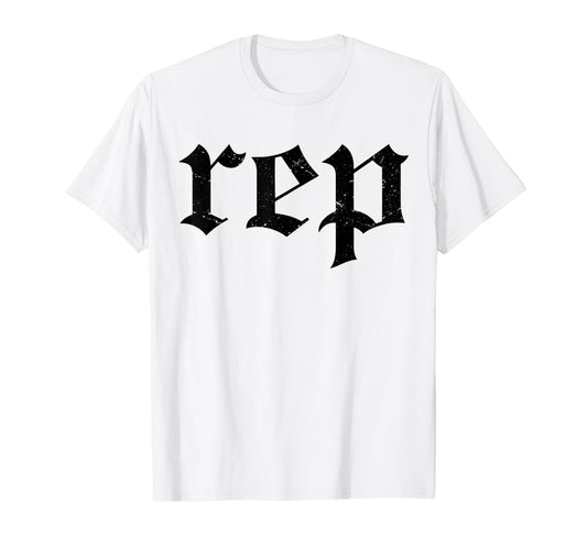 Vintage Distressed Effect Rep Expression T-Shirt