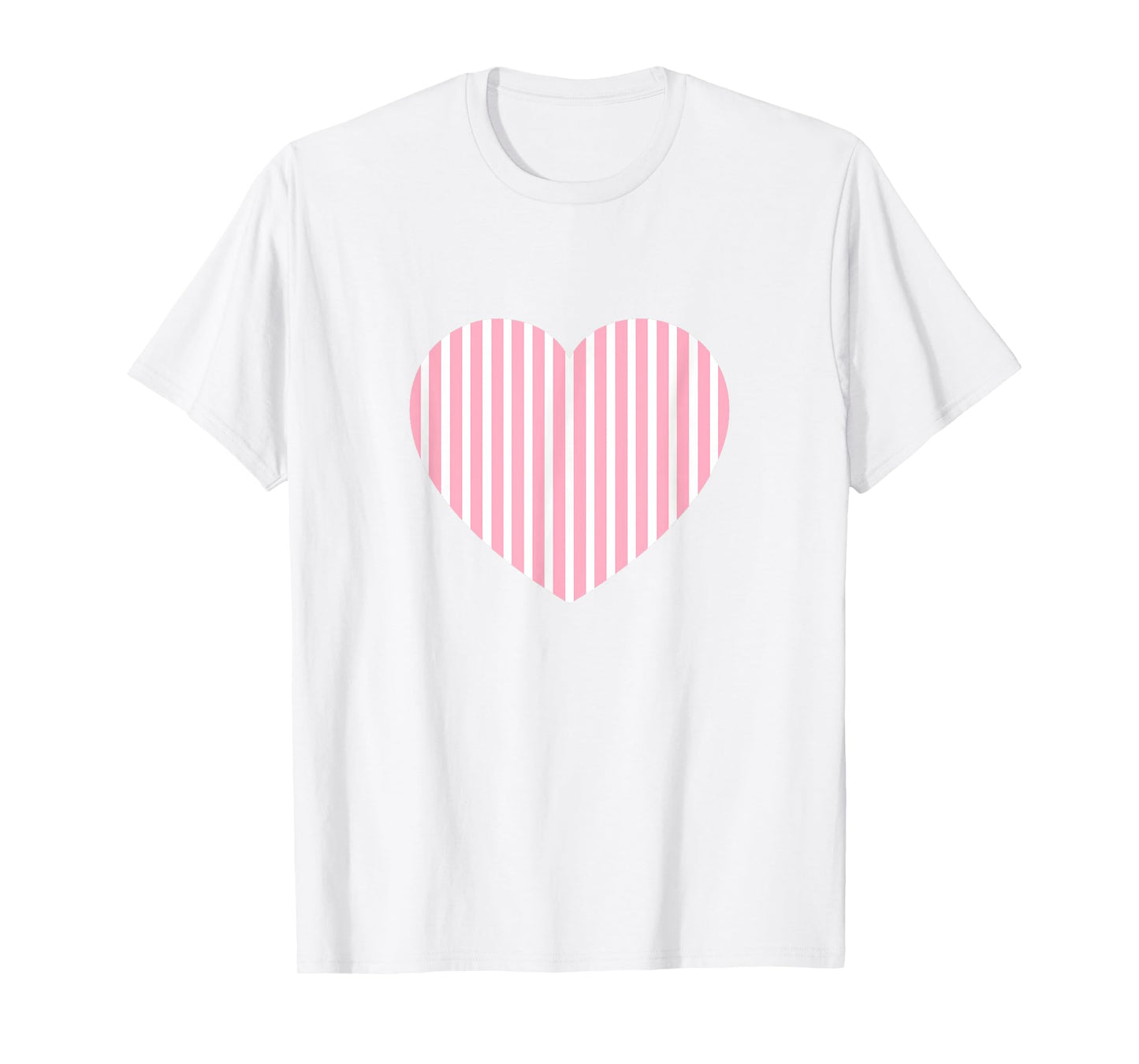 Cute Pastel Rose Pink White Vertical Line Stripes Minimalist T-Shirt