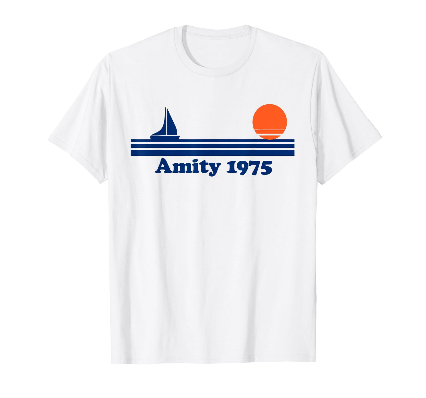 Vintage Amity 1975 Sunset Retro Sailboat Sunrise Summer T-Shirt