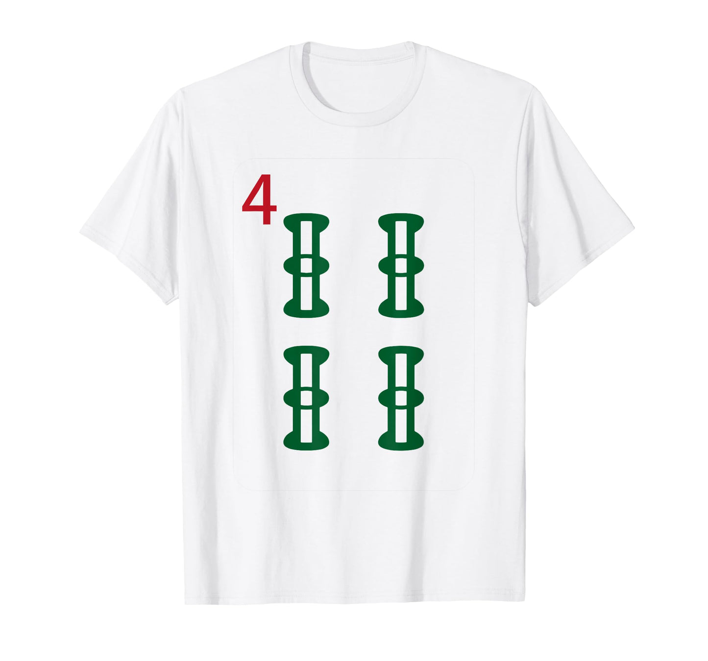 Chinese Mah Jong Bamboo Sozu Four Tile Mahjong Costume T-Shirt