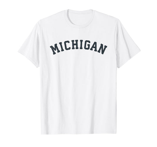 Vintage Michigan T Shirt Old Retro Michigan Sports Gift Tee T-Shirt