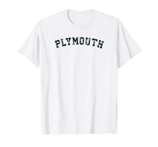Vintage Plymouth Mass MA T Shirt Distressed Old Retro Tee