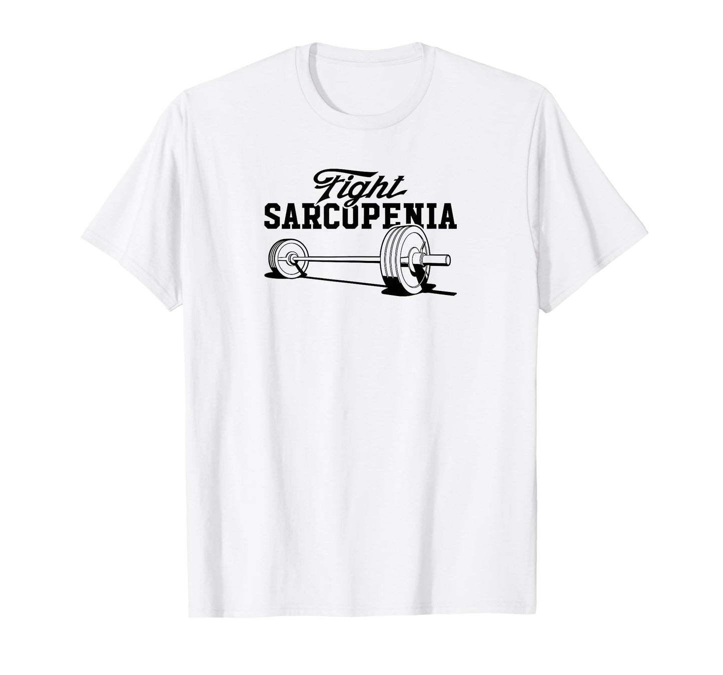 Fight Sarcopenia Barbell for Baby Boomers Exercise Scientist T-Shirt