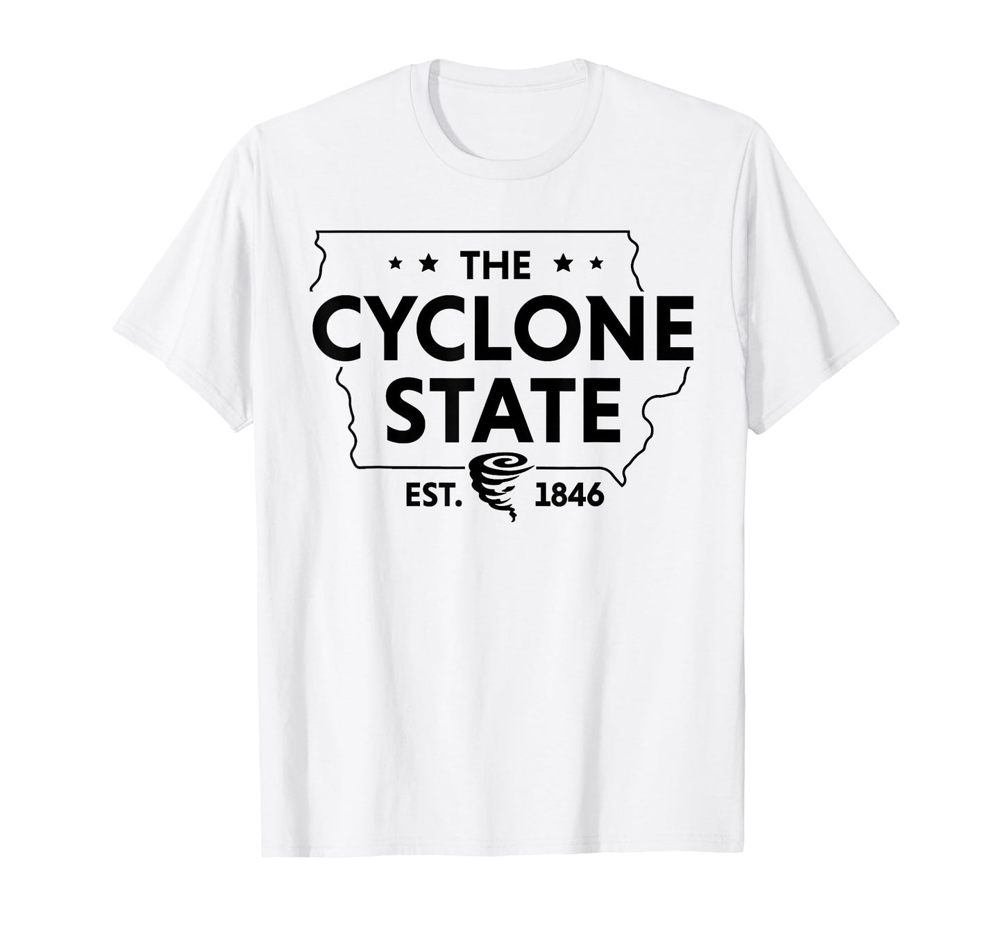 The Cyclone State Iowa Map Proud EST 1846 For Men Women T-Shirt
