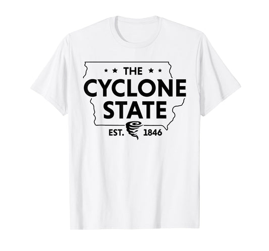 The Cyclone State Iowa Map Proud EST 1846 For Men Women T-Shirt
