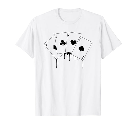 Vintage Hearts Spades Diamonds Clubs Graphic Casino Poker T-Shirt