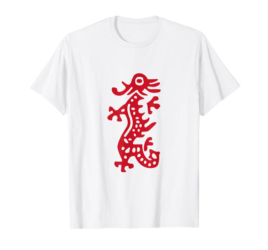 Chinese Mah Jong Red Dragon Tile Mahjong Costume T-Shirt