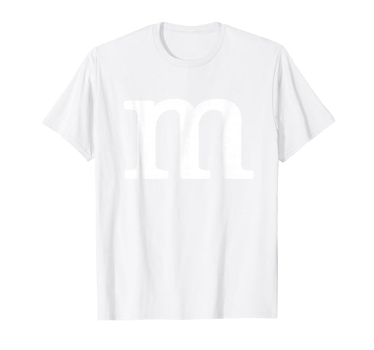 Letter M Funny Group Halloween Team Easy Lazy Costume T-Shirt