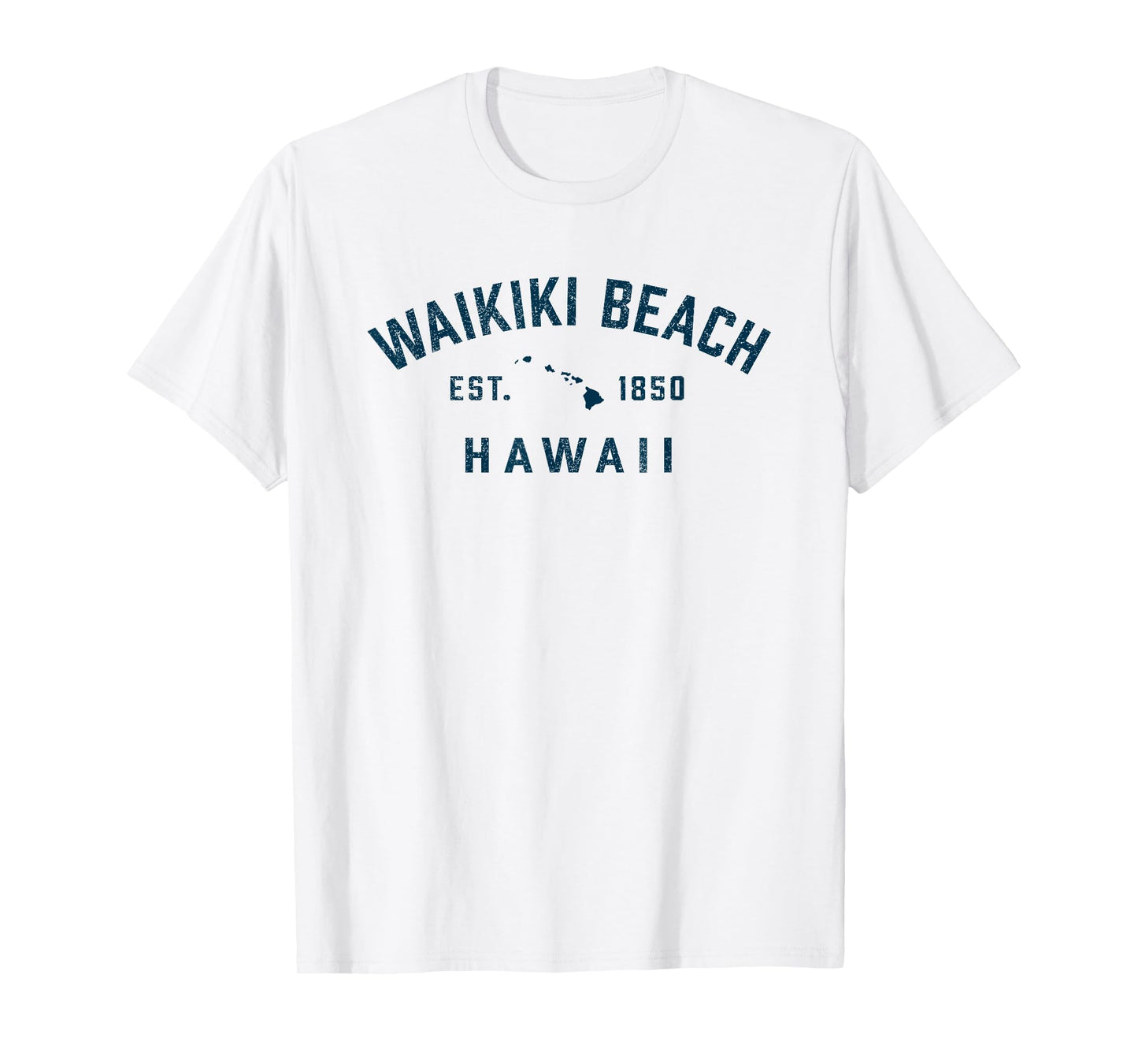 Vintage Waikiki Beach Hawaii Throwback Retro Souvenir Mens T-Shirt