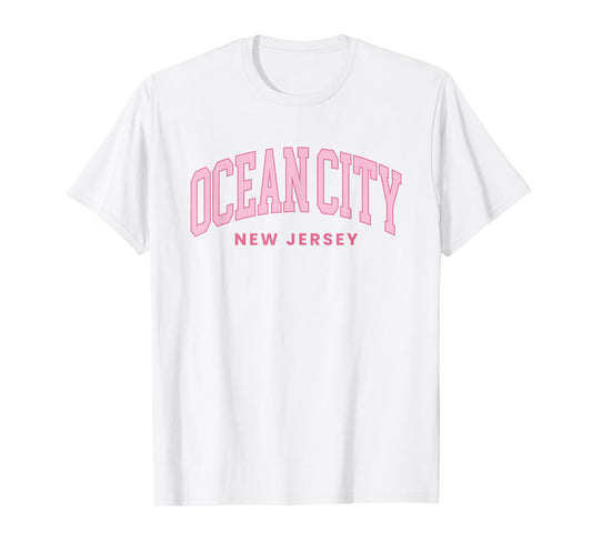 Ocean City New Jersey NJ Retro Preppy Throwback Womens Girls T-Shirt