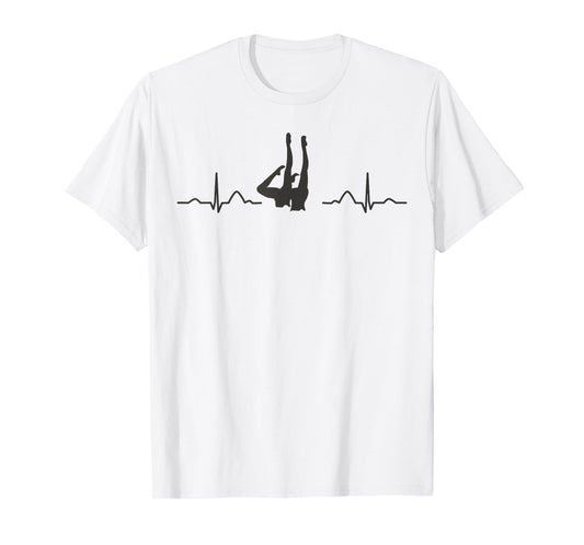 Synchronized Swimming Heartbeat EKG Team Artistic Swim T-Shirt