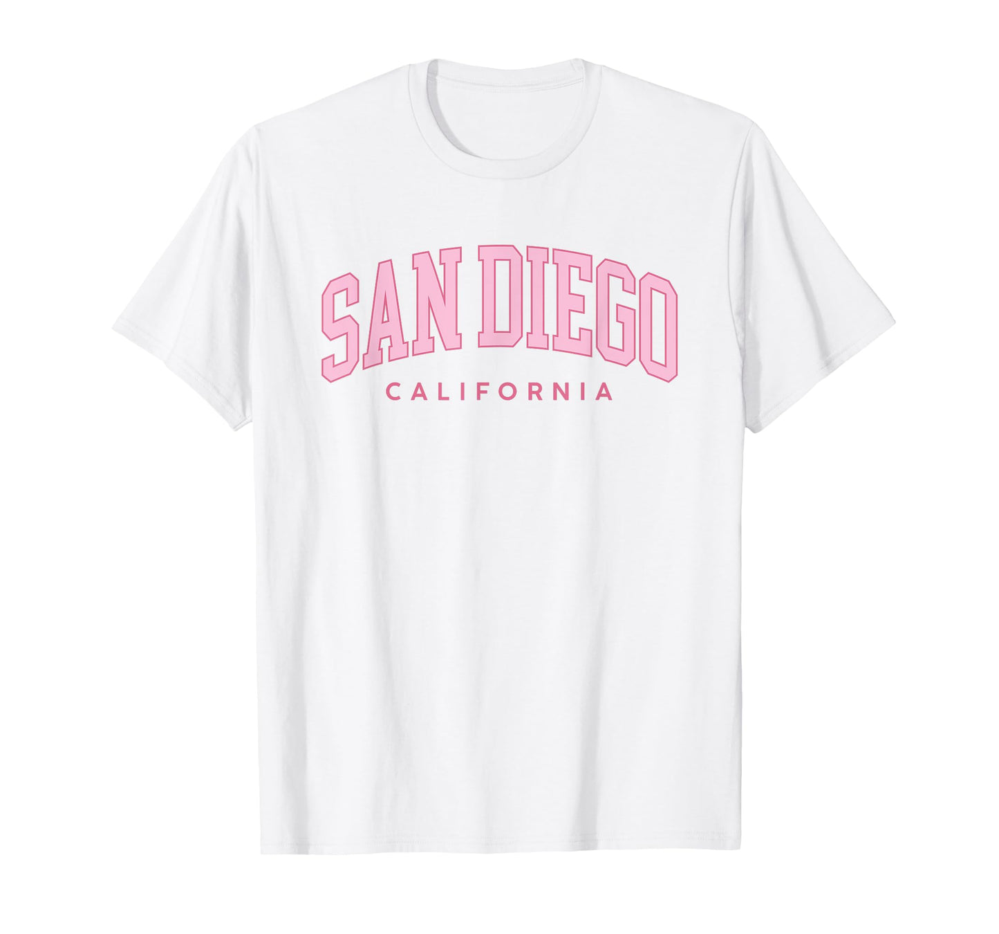 San Diego California Retro Preppy Throwback Pink Girls T-Shirt