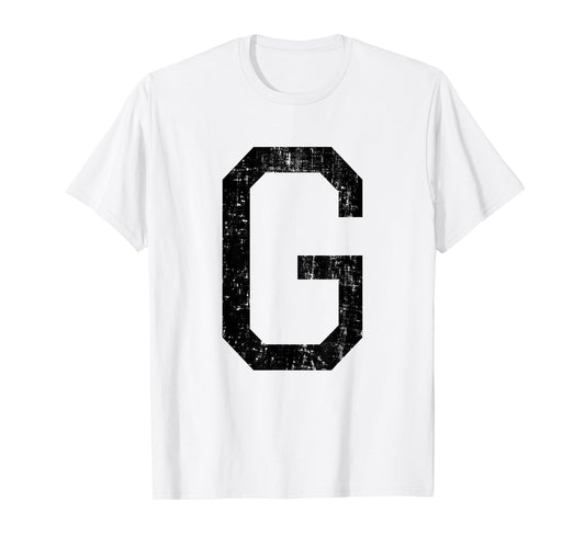 Letter G Capital Alphabet Initial School College Varsity T-Shirt