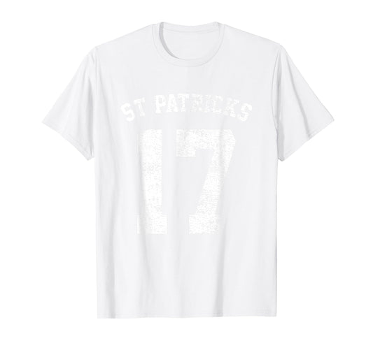 St Patricks Day March 17 Retro Distressed College Varsity T-Shirt