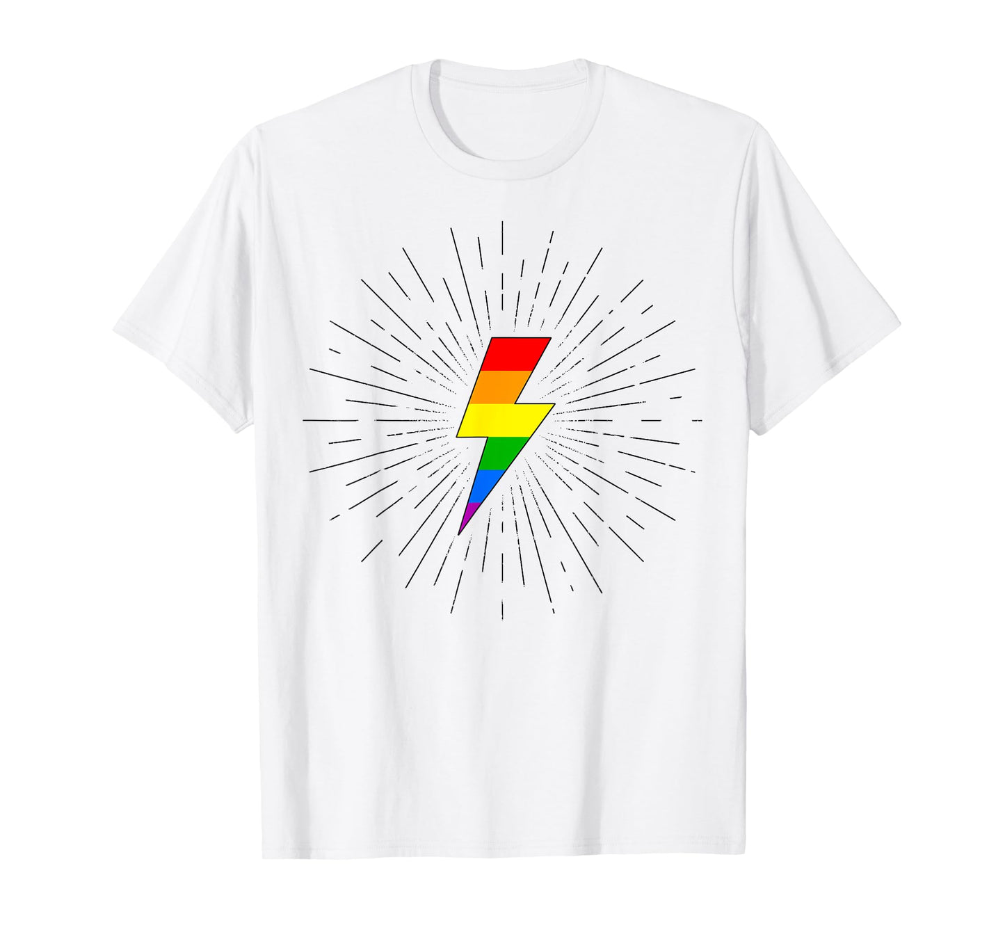 LGBT Lightning bolt gay lesbian pride rainbow flag T-Shirt