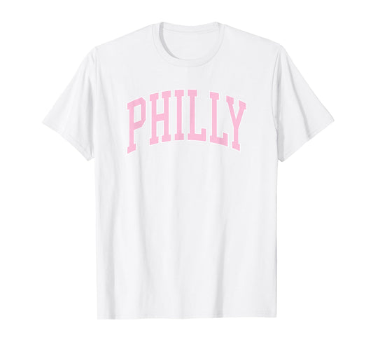 Retro Philly Pink Text Philadelphia Vintage Throwback Womens T-Shirt