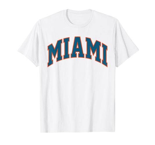 Retro Miami Men Miami Women Vintage Classic Blue Orange FL T-Shirt