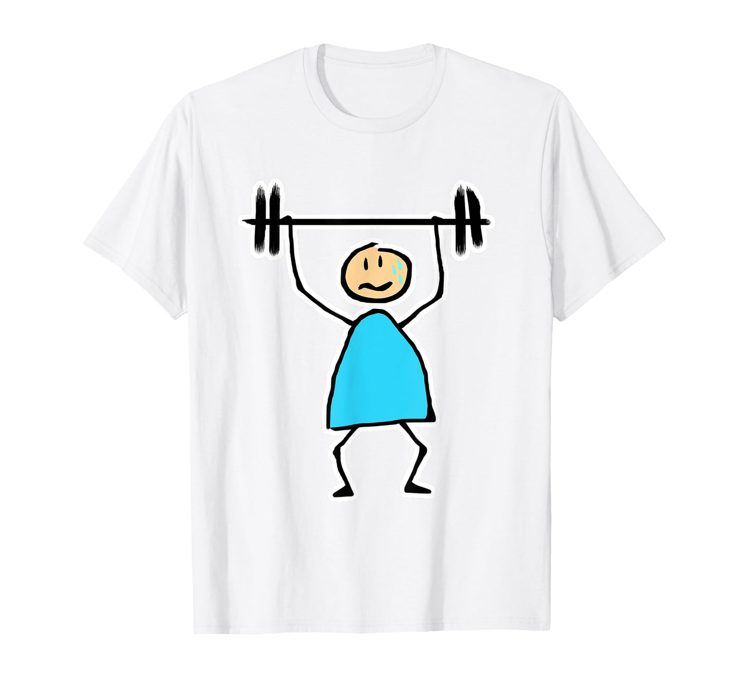 Novelty Tee Store Unisex Gym T-Shirt White Small Classic Fit U-Neck Short Sleeve Cartoon Gym T-Shirt