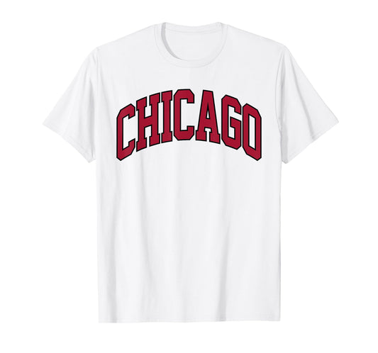 Retro Chicago Throwback Classic Chicago Men Women Red Black T-Shirt