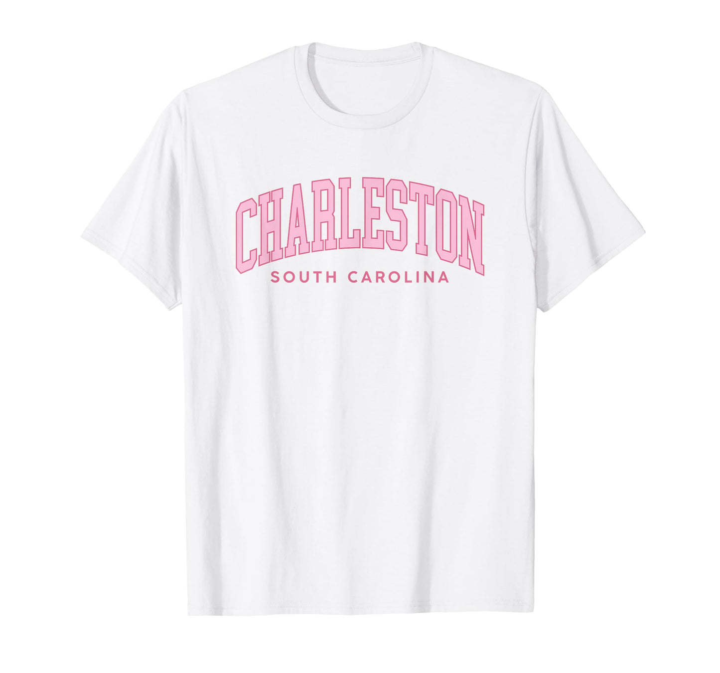 Charleston South Carolina Retro Preppy Throwback Pink Girls T-Shirt