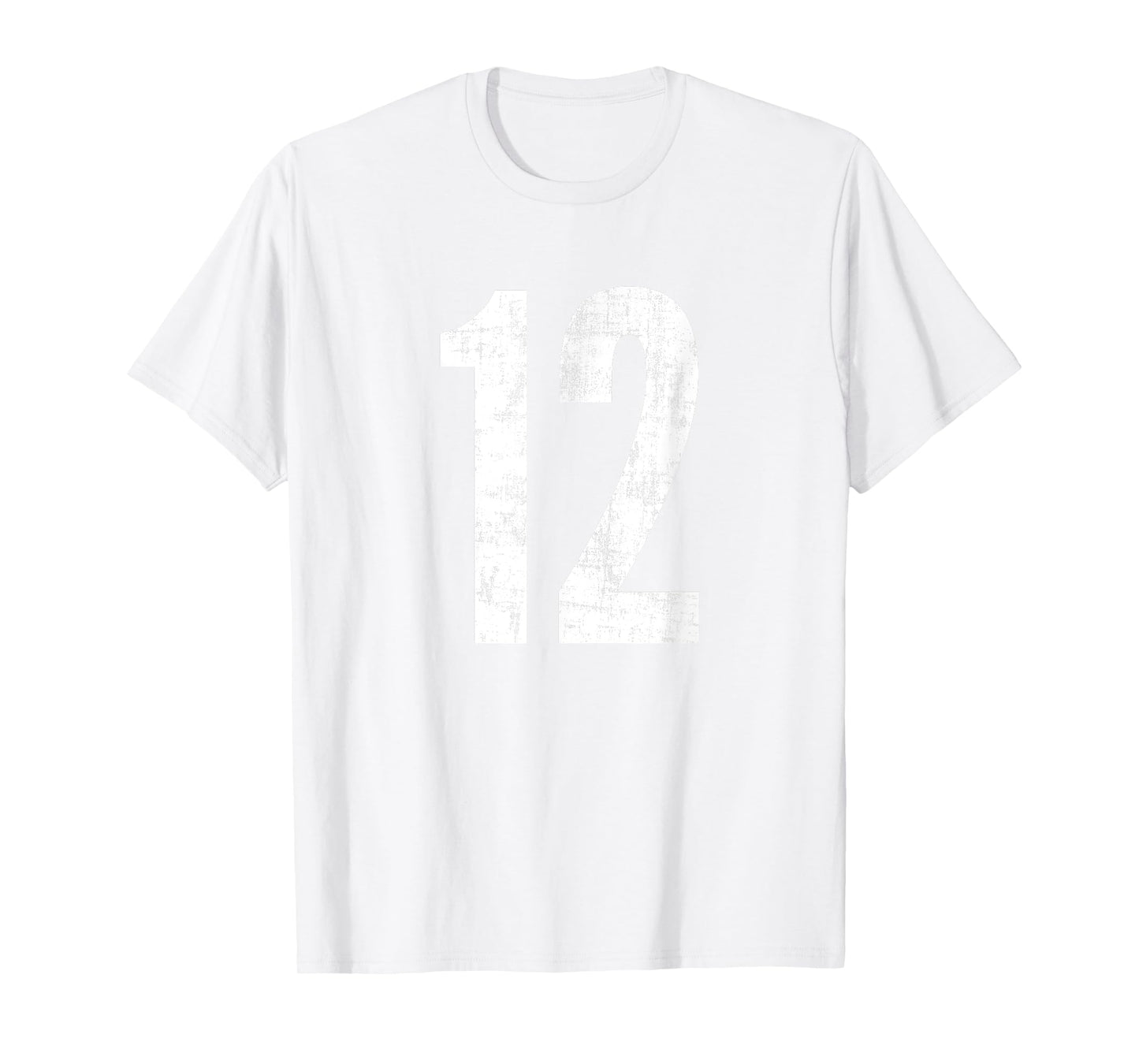 Number 12 Twelve Distressed Vintage Sport Team Player's T-Shirt