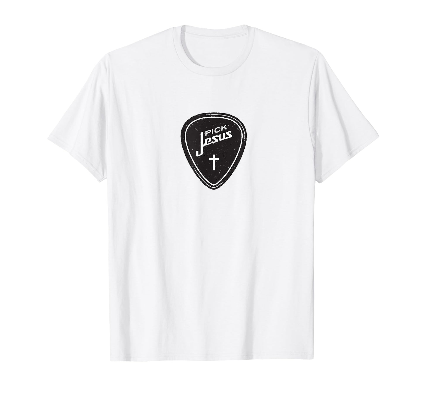 Christian Shirt - Vintage Guitar Pick Jesus Cross Worship T-Shirt