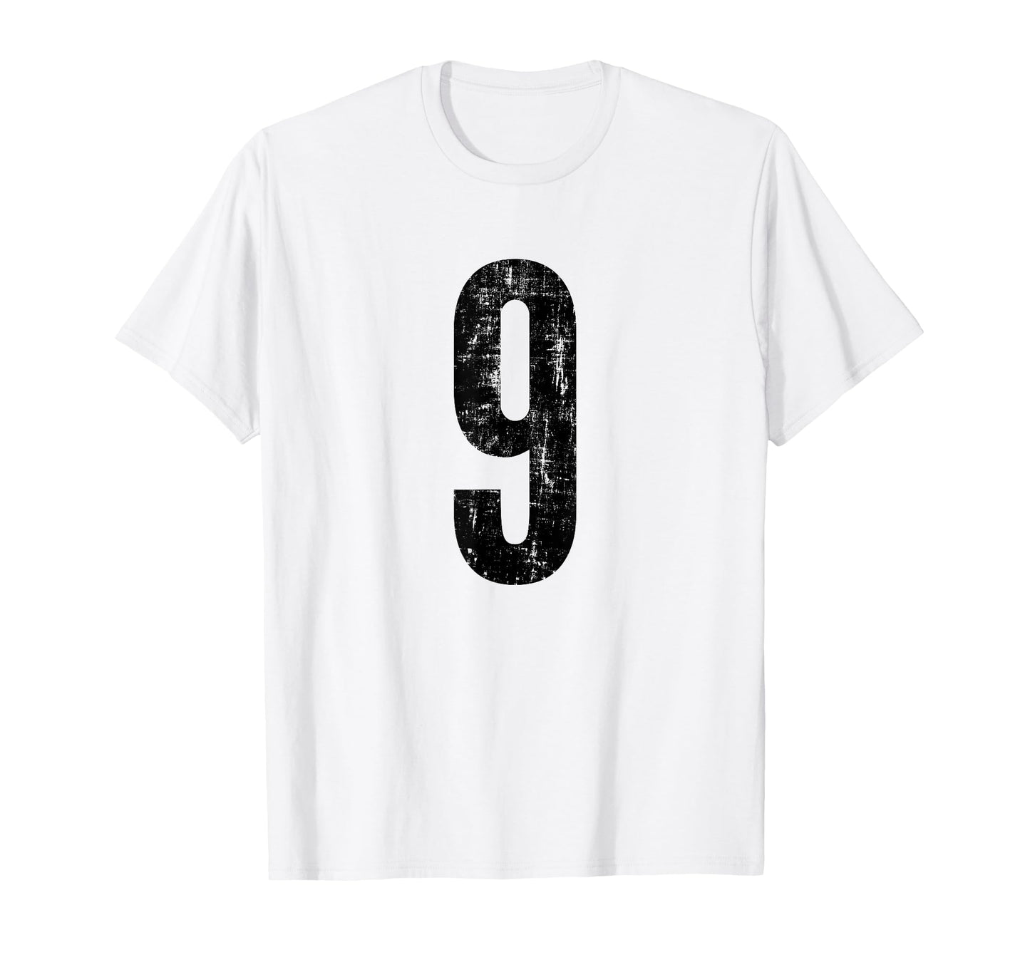 Number 9 Nine Distressed Vintage Sports Training Practice T-Shirt