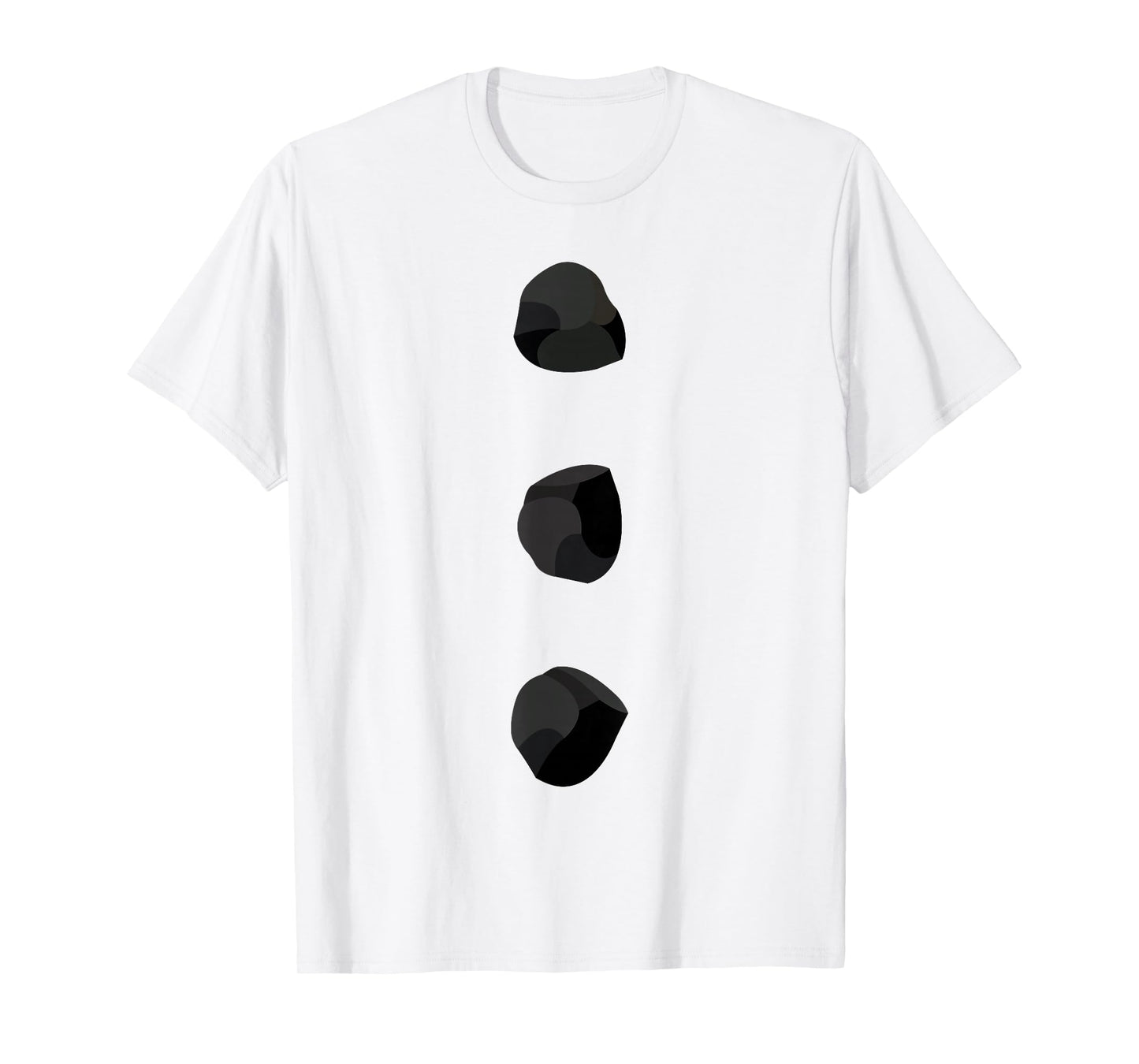 Snowman Costume Three Black Buttons on White T-Shirt