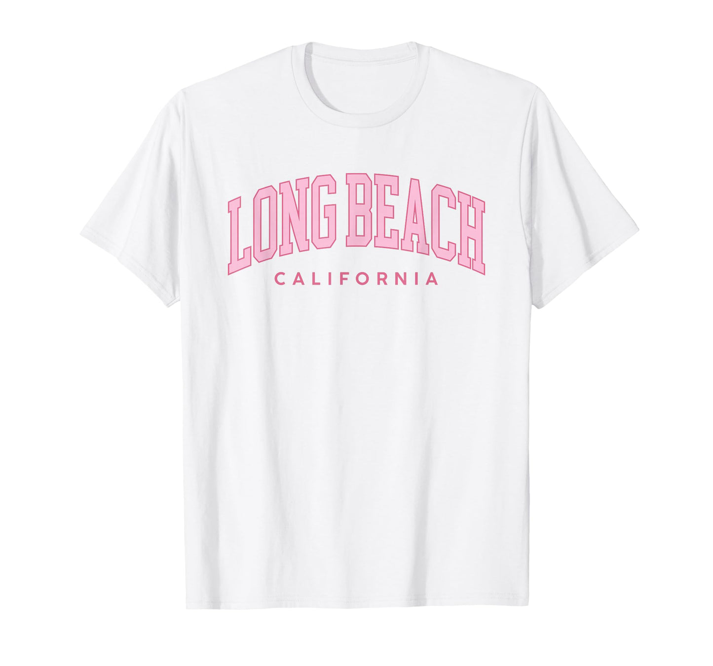 Long Beach California Retro Preppy Throwback Pink Girls T-Shirt