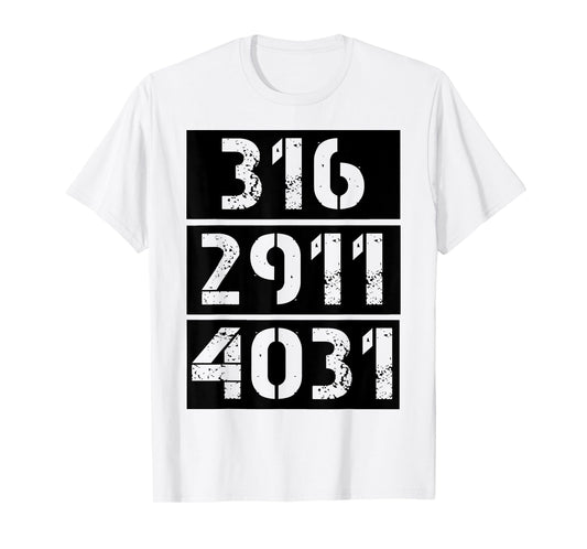 316 2911 4031 Christian Bible Verses John Jeremiah Isaiah T-Shirt
