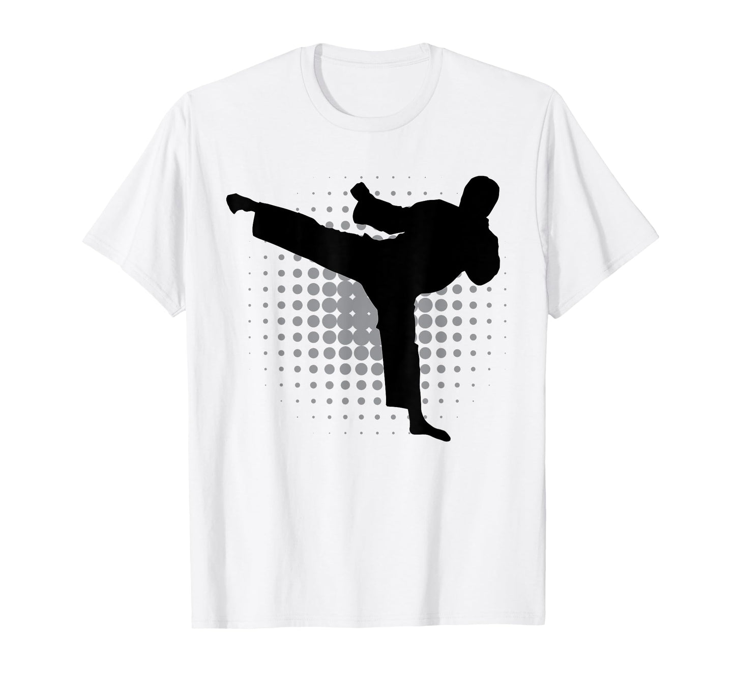 Taekwondo Kick Silhouette Karate Boys Girls Martial Arts T-Shirt