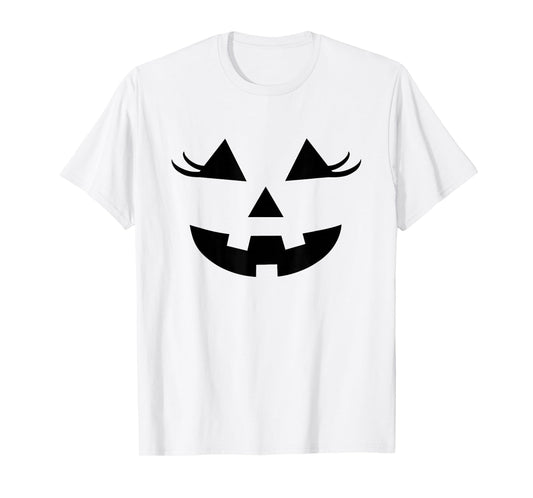 Pumpkin Lashes for Pink Halloween Vibe Jack O Lantern Face T-Shirt