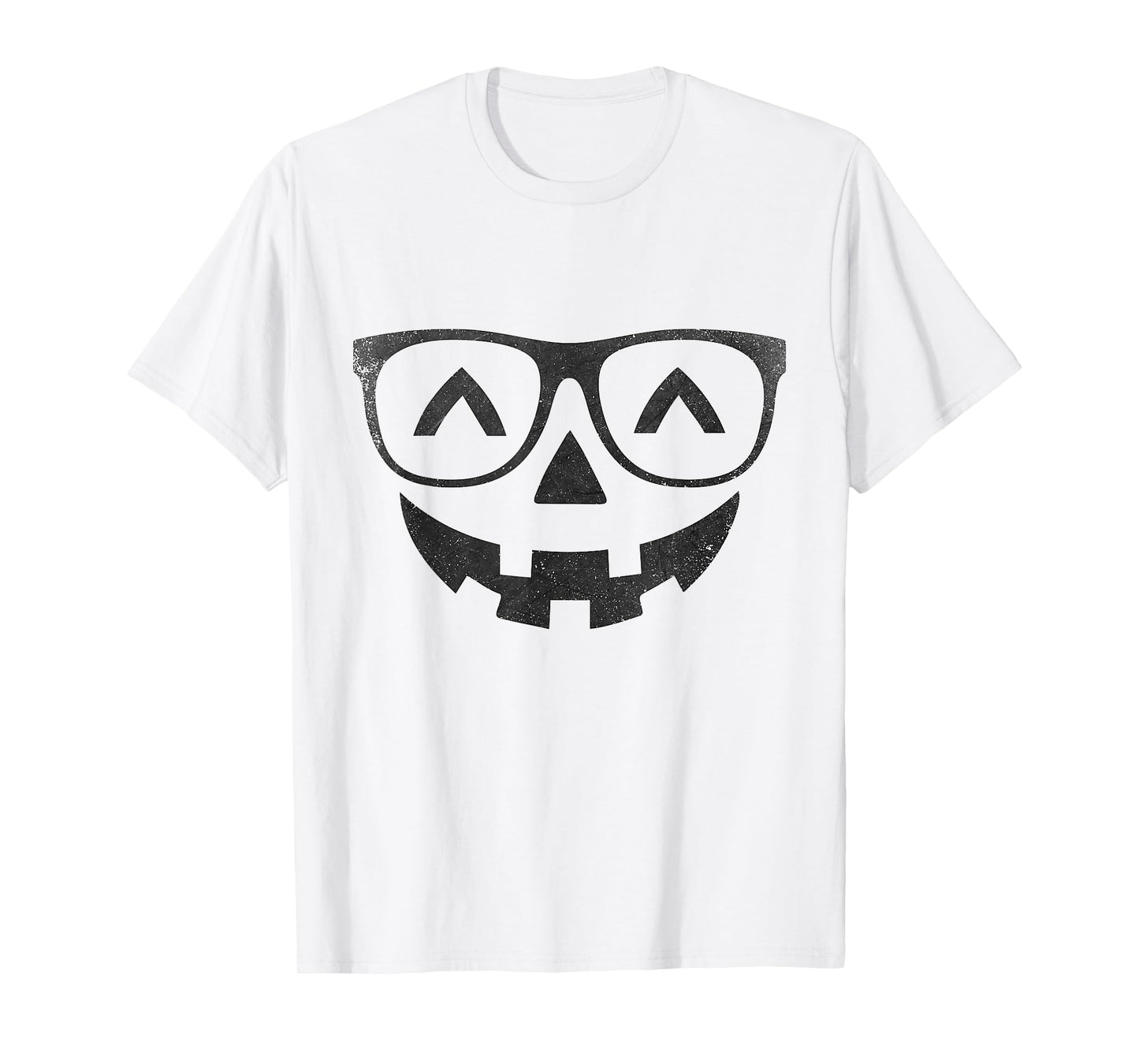 Jack O Lantern Pumpkin Face with Glasses Halloween Costume T-Shirt