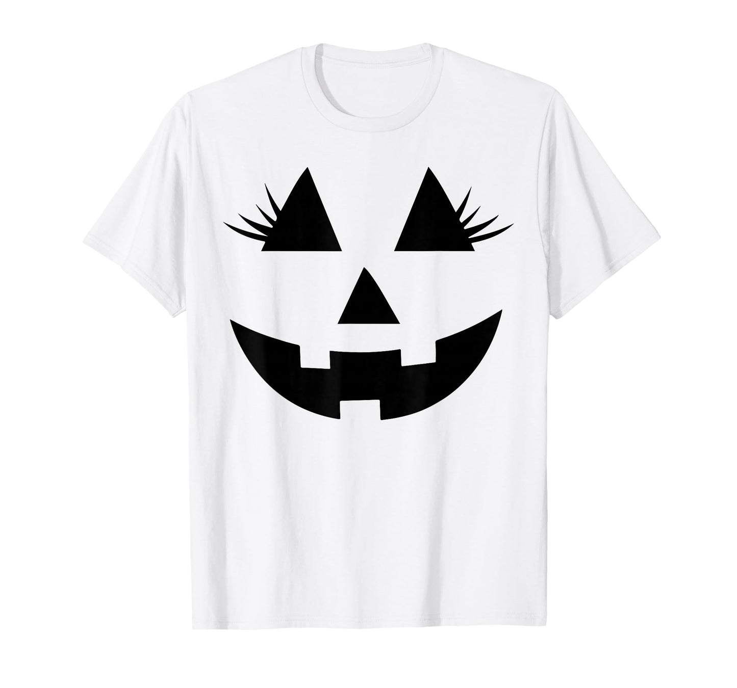 Funny Jack O Lantern Face Pumpkin Eyelashes Hallowen Costume T-Shirt