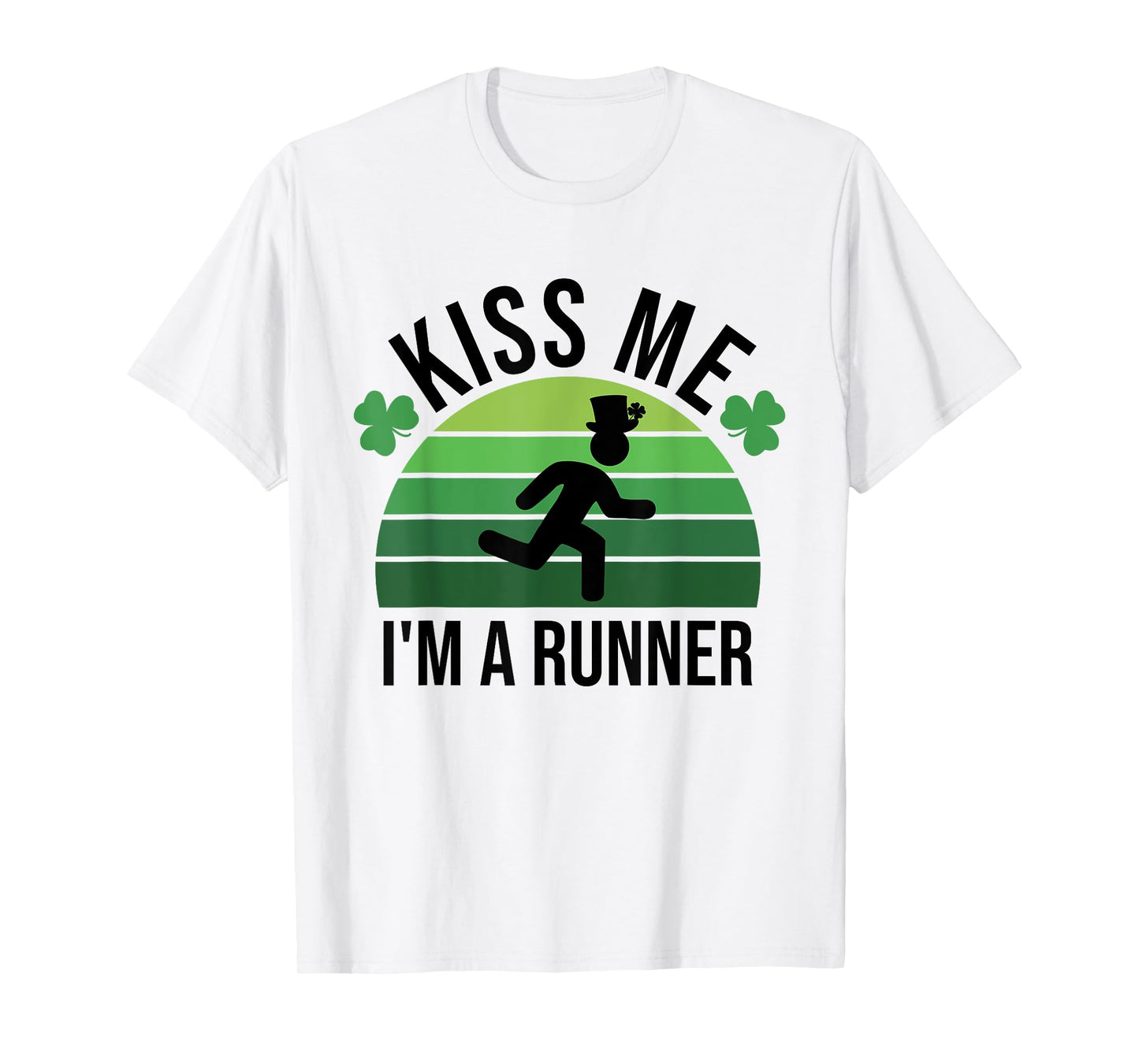 Kiss Me I'm A Runner Retro Marathon Running St Patrick's Day T-Shirt