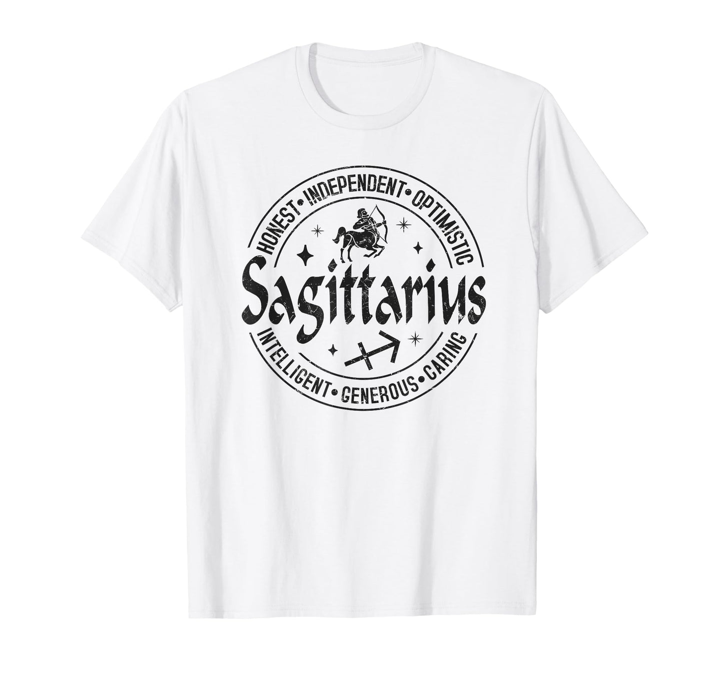 Sagittarius Virtues Vintage Style Zodiac Design, Sagittarius T-Shirt