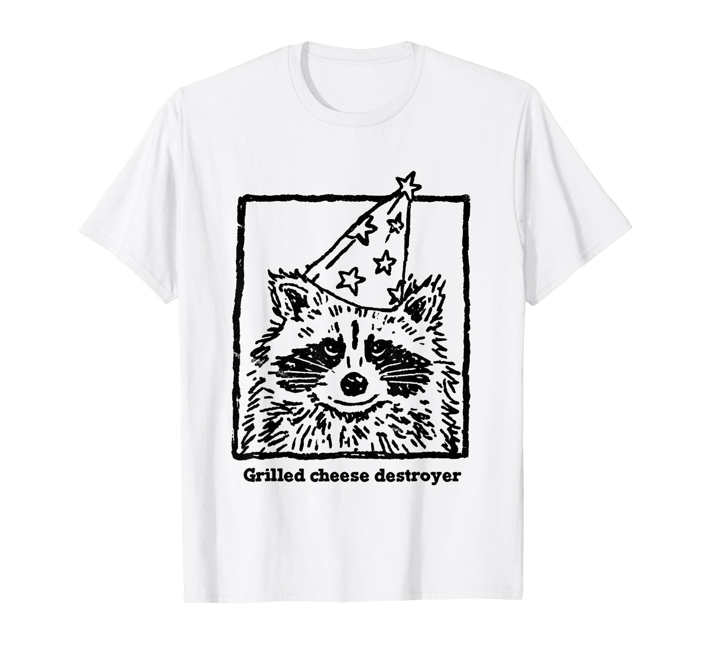Grilled Cheese Destroyer Funny Raccoon Meme T-Shirt