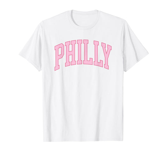 Philly Pink Retro Preppy throwback Philadelphia girls womens T-Shirt