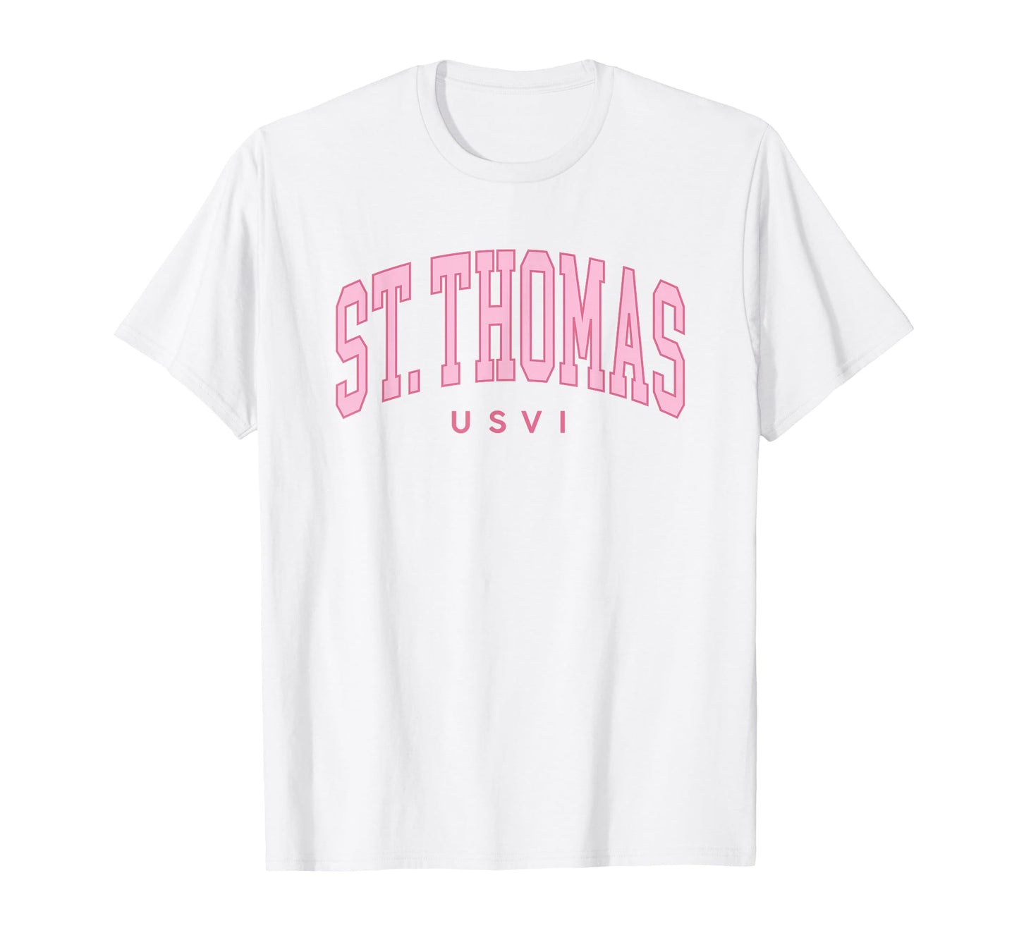 St Thomas USVI Preppy Retro Throwback Pink Womens Girls T-Shirt