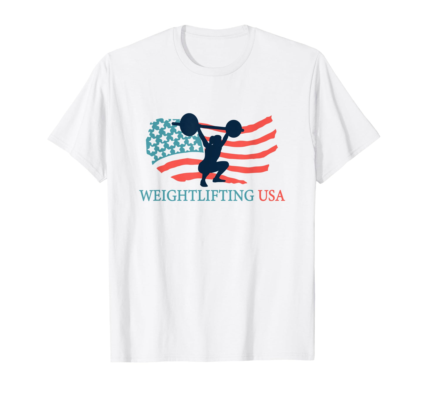 Weightlifter Gym Weightlifting USA Team Coach American Flag T-Shirt