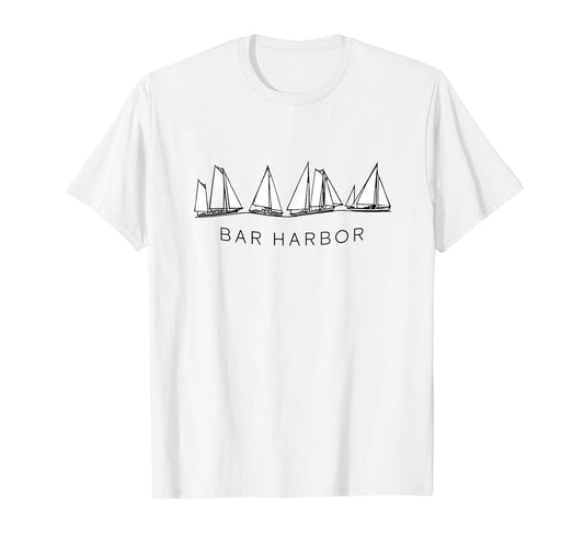 Bar Harbor Maine Vintage Sailing Graphic T-Shirt