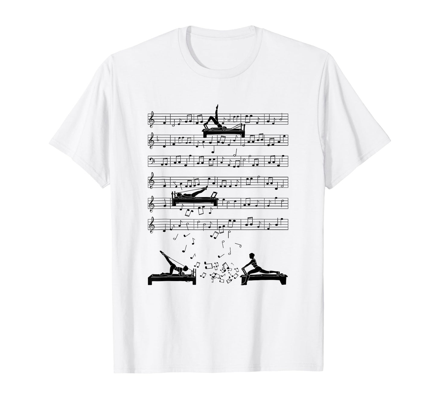 Funny Reformer Pilates music Note fitness Reformer music T-Shirt