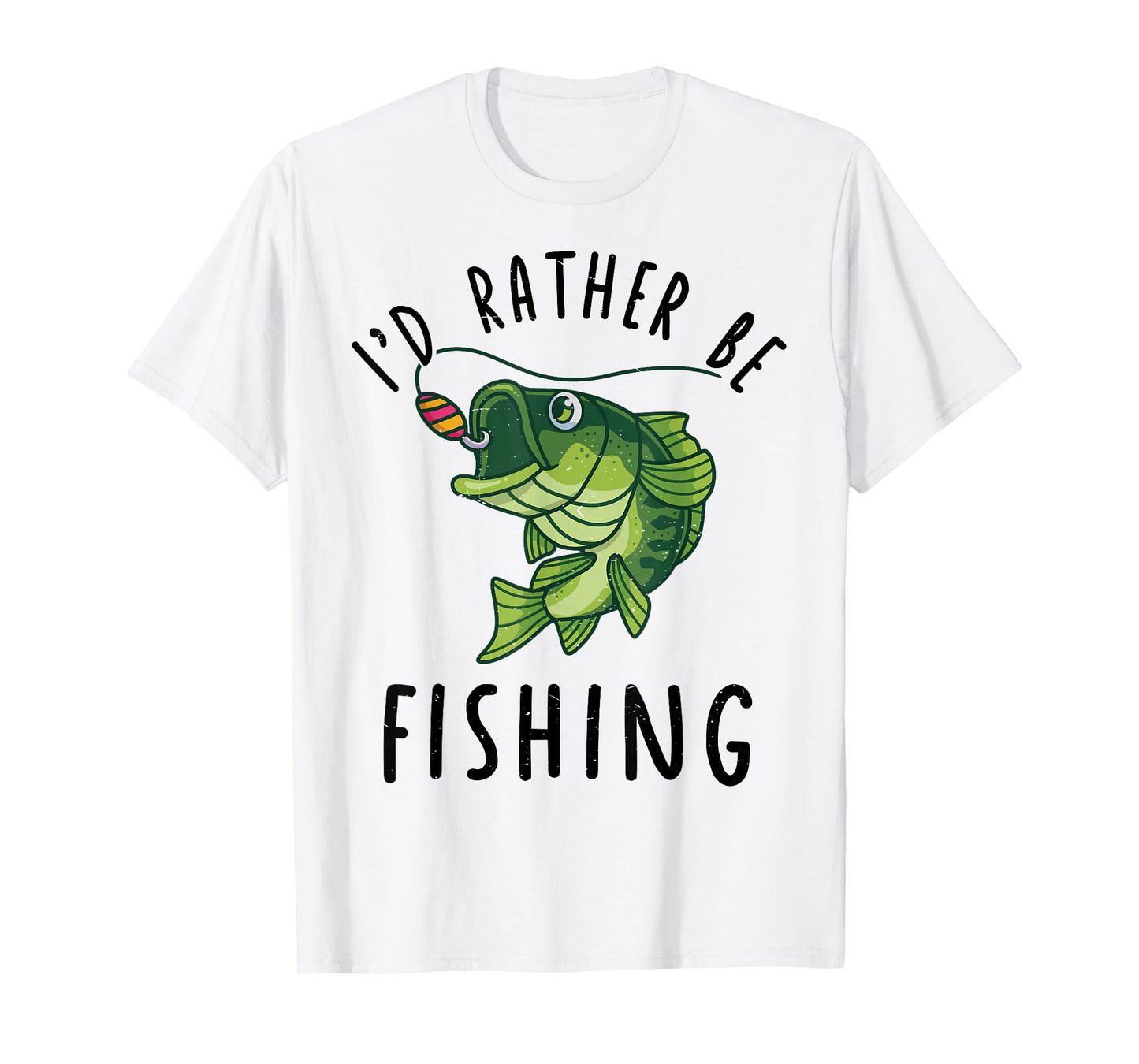 Kid Id Rather Be Fishing Youth Boy Bass Fish Funny Fisherman T-Shirt