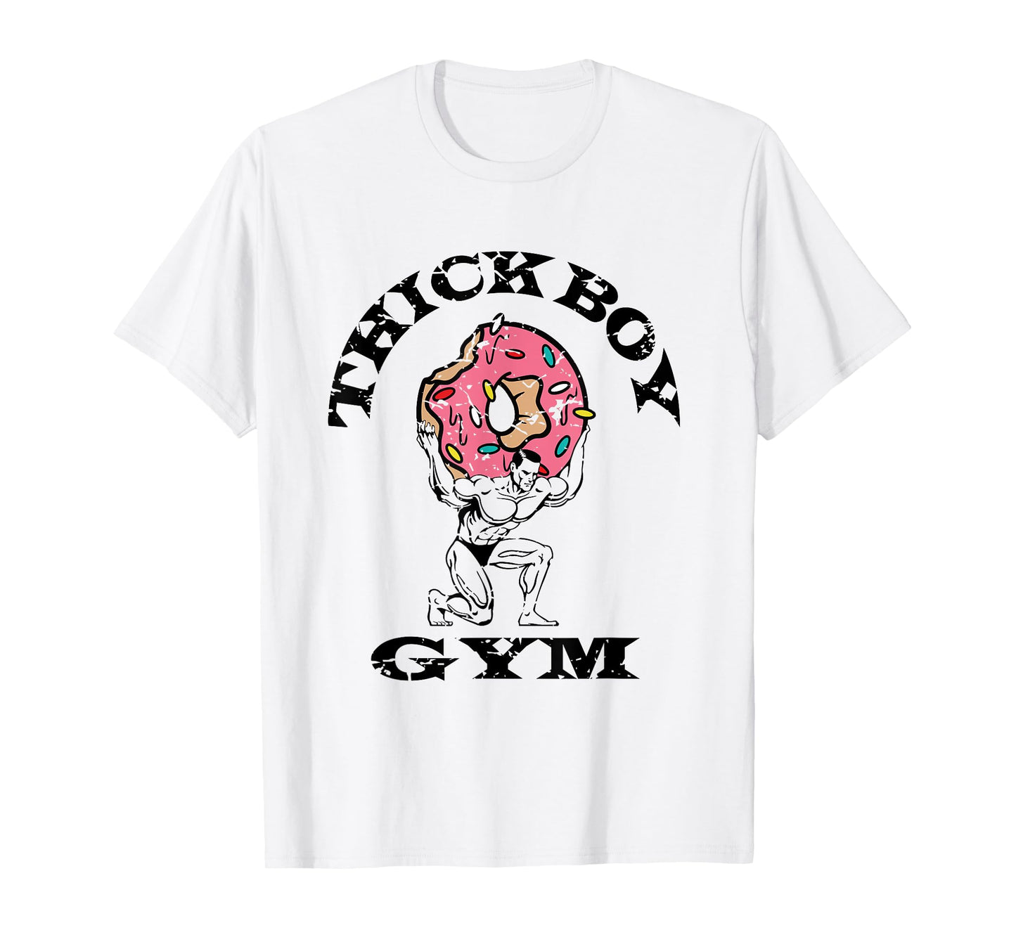 Thick Boy Gym Club Distressed Retro Old School Bodybuilding T-Shirt