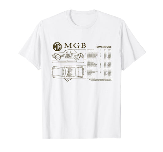 British Motor Heritage MG MGB Car Dimensions T-Shirt