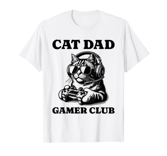 Cat Dad Gamer Club Video Games Cat Player Men T-Shirt