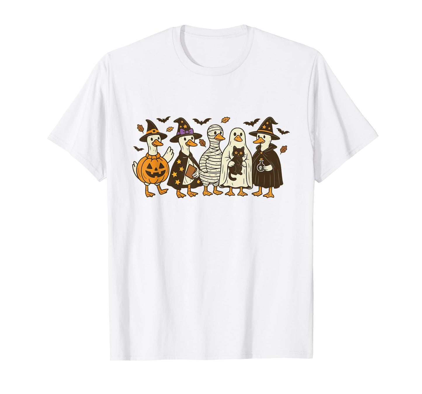 Spooky Goose Halloween Goose Witch Ghost Silly Goose Farm T-Shirt