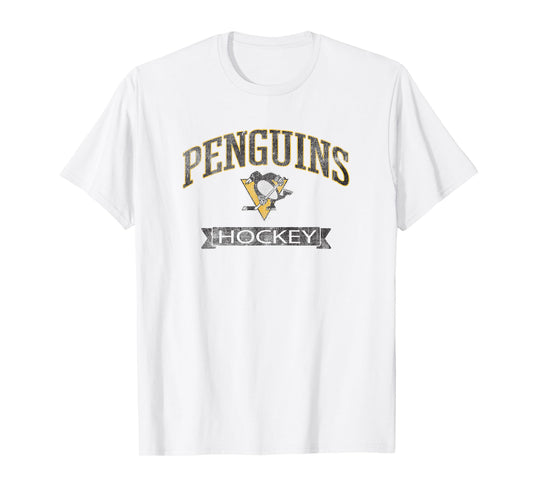 Pittsburgh Penguins Vintage Hockey Gray Officially Licensed T-Shirt
