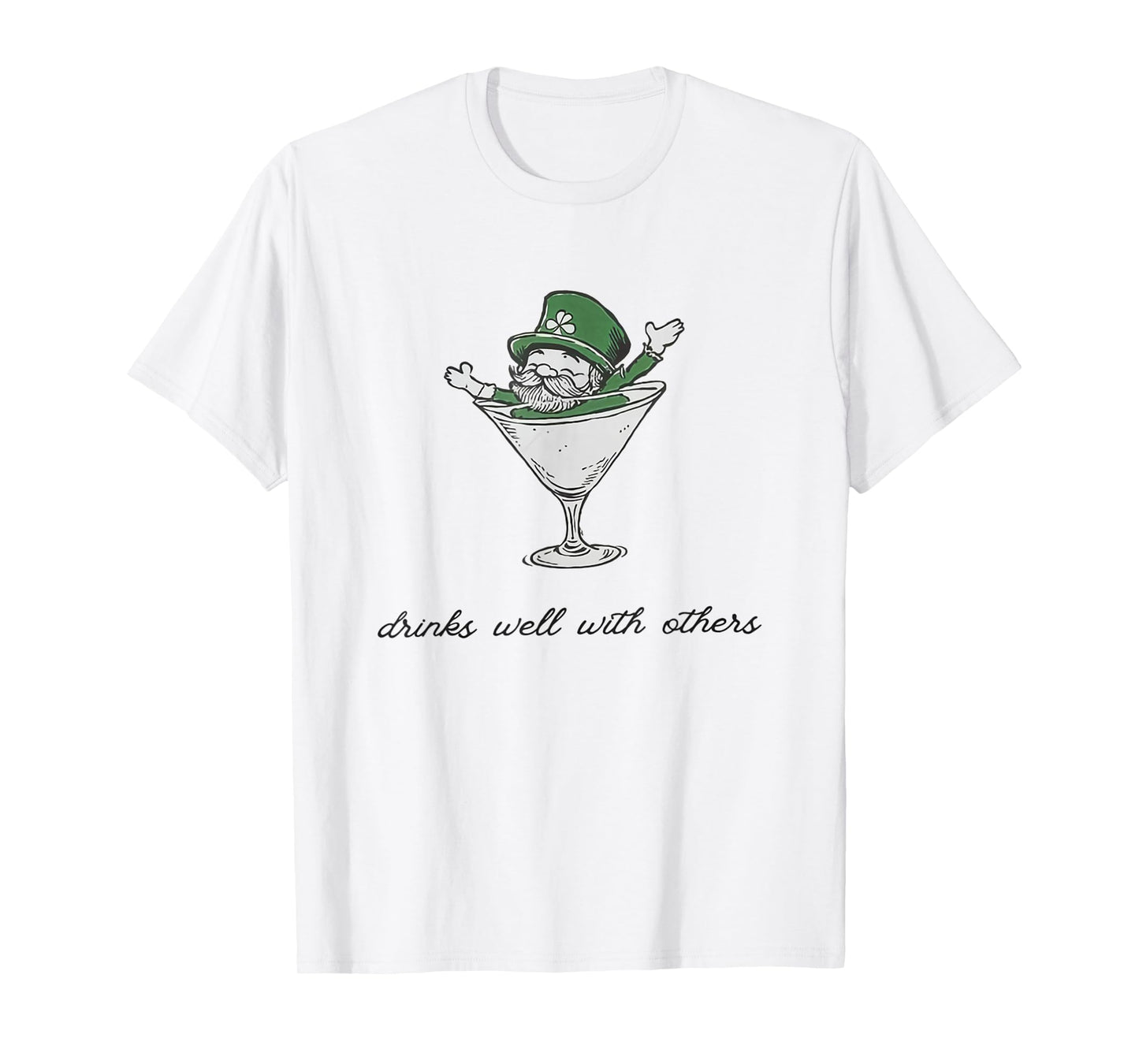 Leprechaun Martini Cocktail St Patrick's Day Womens T-Shirt